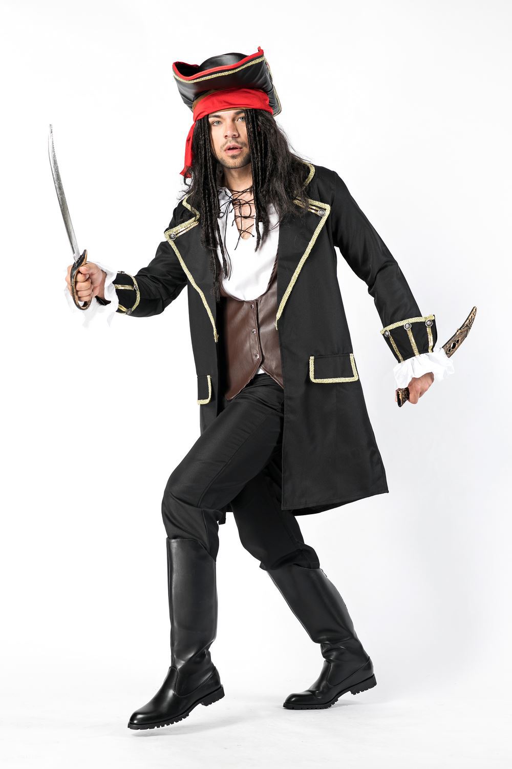 万圣节服装cosplay杰克船长男海盗衣服加勒比海盗强盗演出舞台装