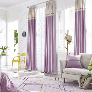 加厚紫色窗帘布