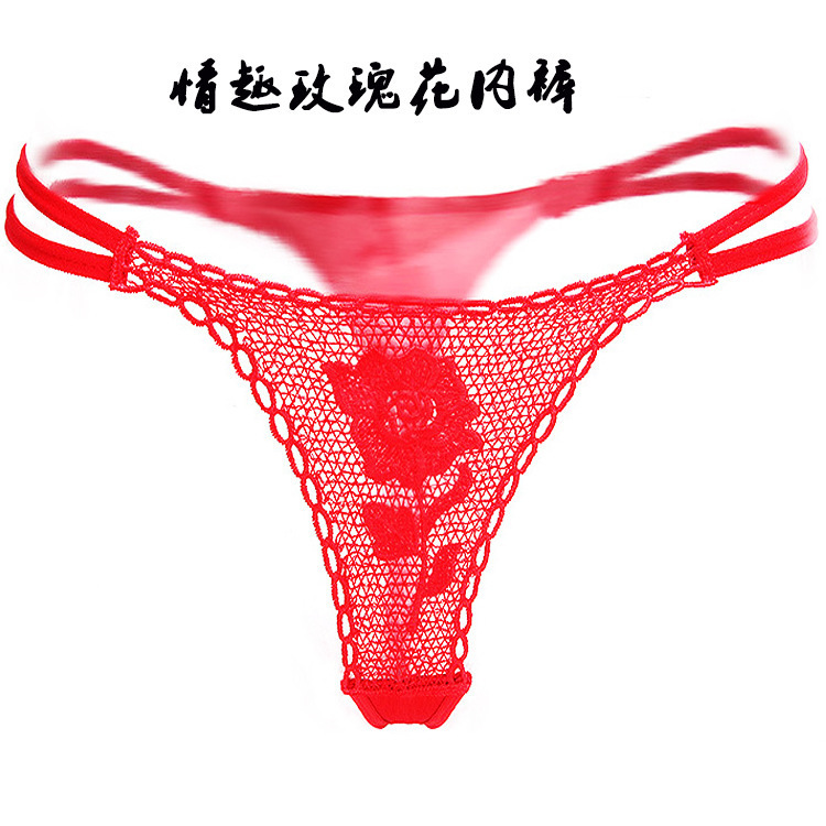 Sexy Underwear Rose Lady Sexy T-Shaped Panties Temptation T-Back Girl Sexy Underwear Adult Hair Generation Supplies