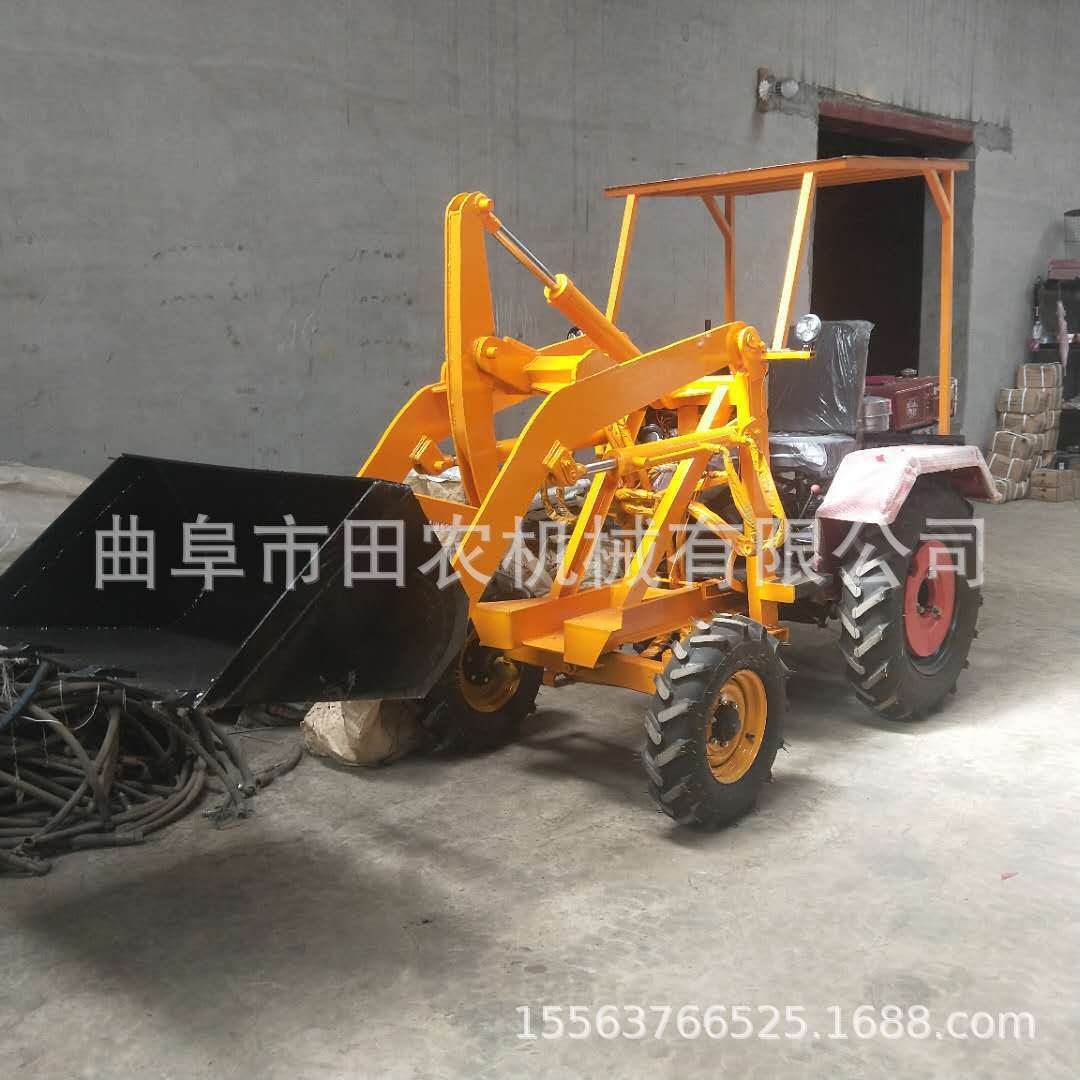 四轮拖拉机改装小型单缸铲车装载机 建筑工地轮胎式装载抓木