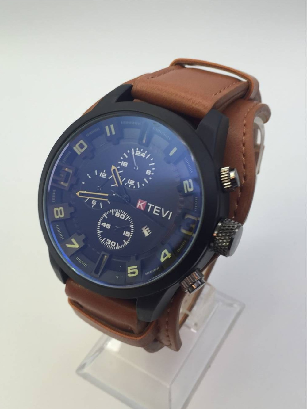 跨境外贸ktevi 8225男士大皮带运动手表 日历手表石英