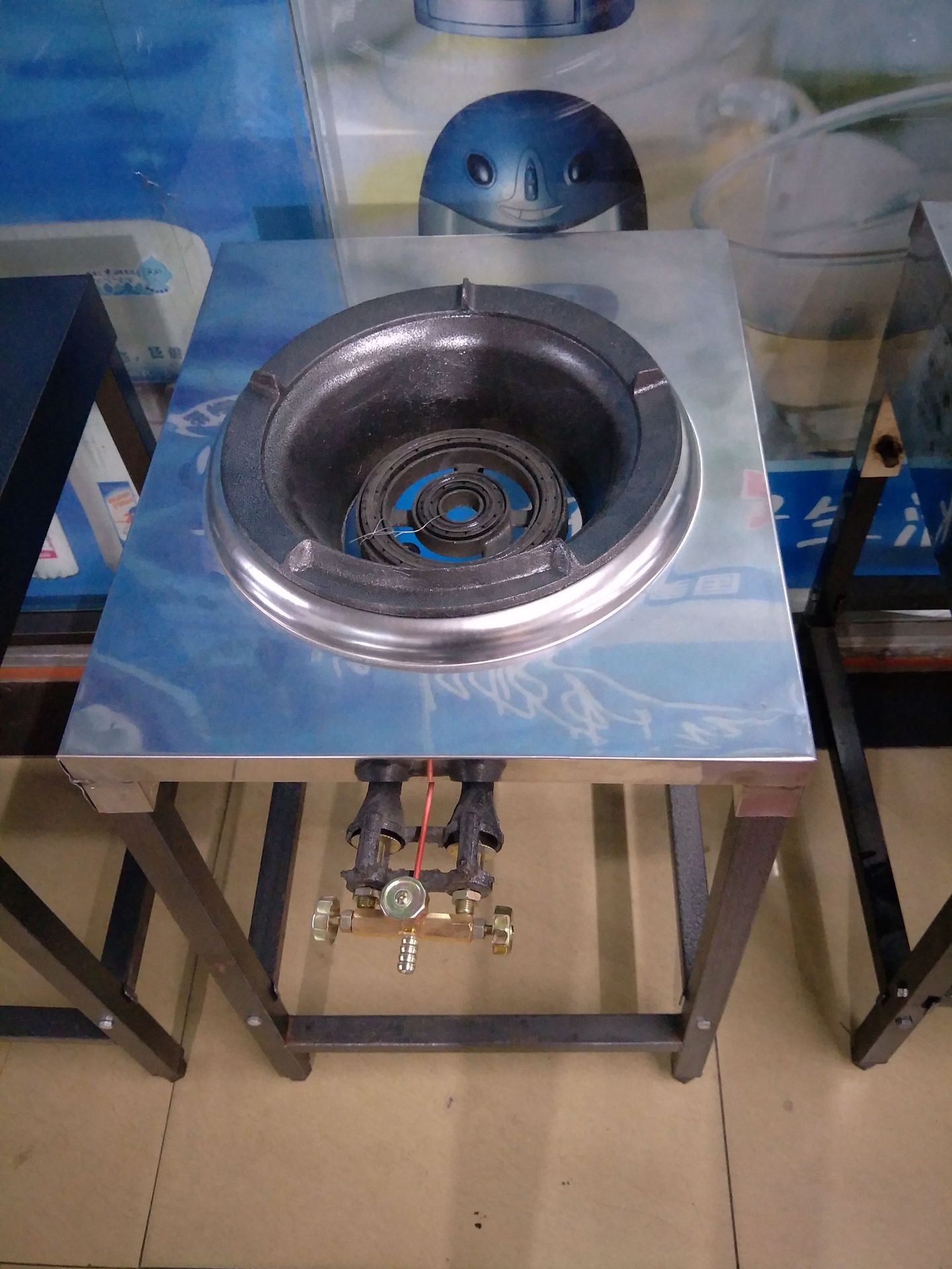 不锈钢中压猛火灶架子商用燃气灶单口炉架落地猛火灶双口简易架