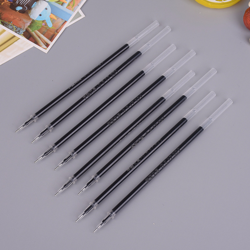 8支装大容量考试笔芯 0.38mm学生笔芯 碳素办公中性笔芯批发