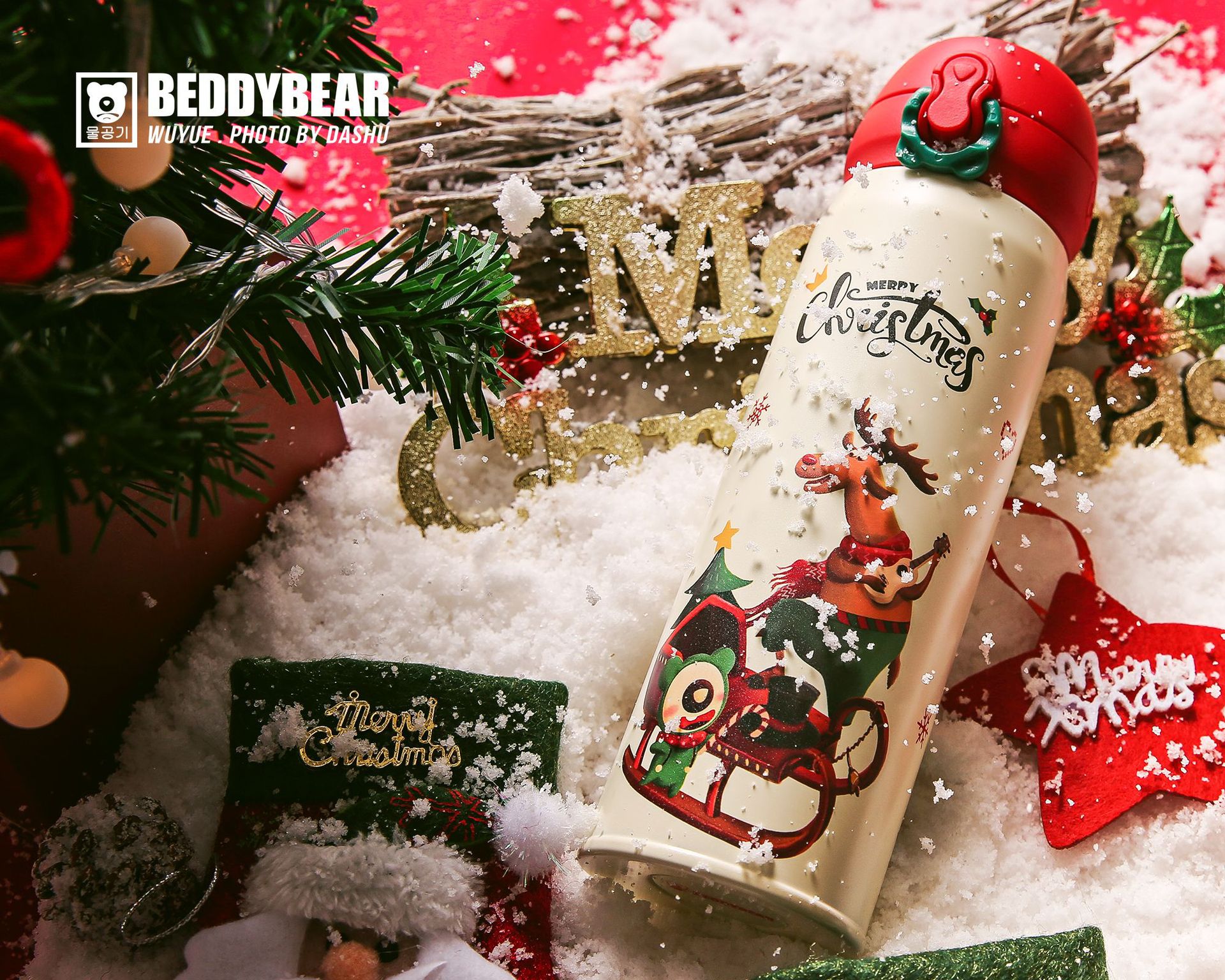 韩国正品杯具熊保温杯圣诞儿童成人焖烧罐男女学生水壶宝宝水杯