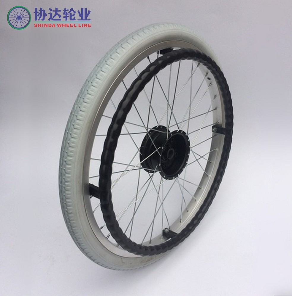 轮椅配件22寸电动轮椅pu后轮