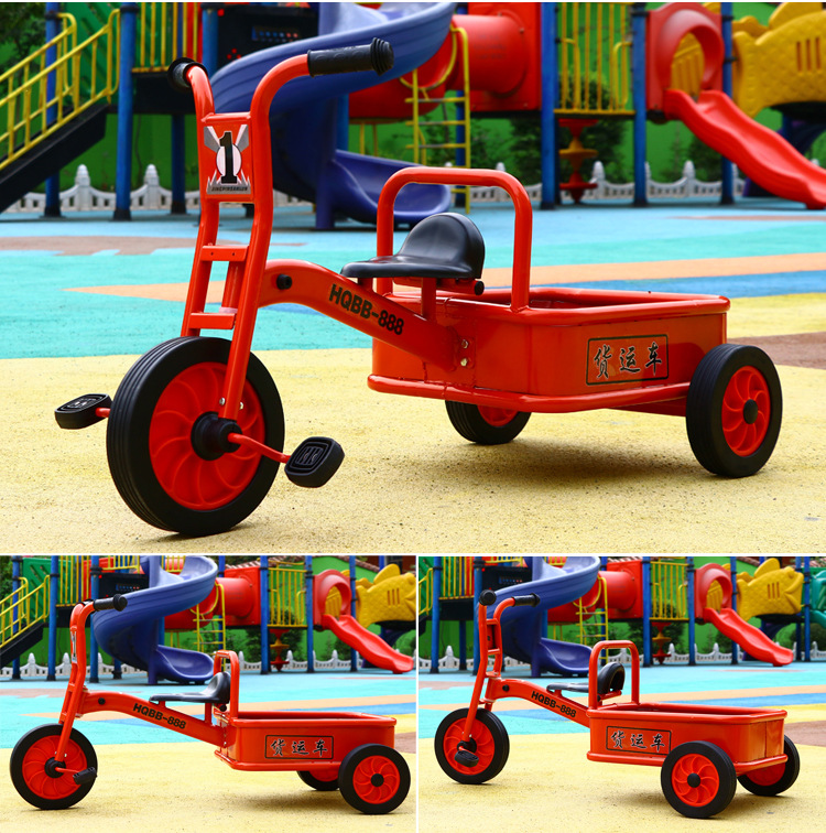 幼教儿童三轮车脚踏车幼儿园宝宝货运三轮自行车童车儿童户外玩具-阿