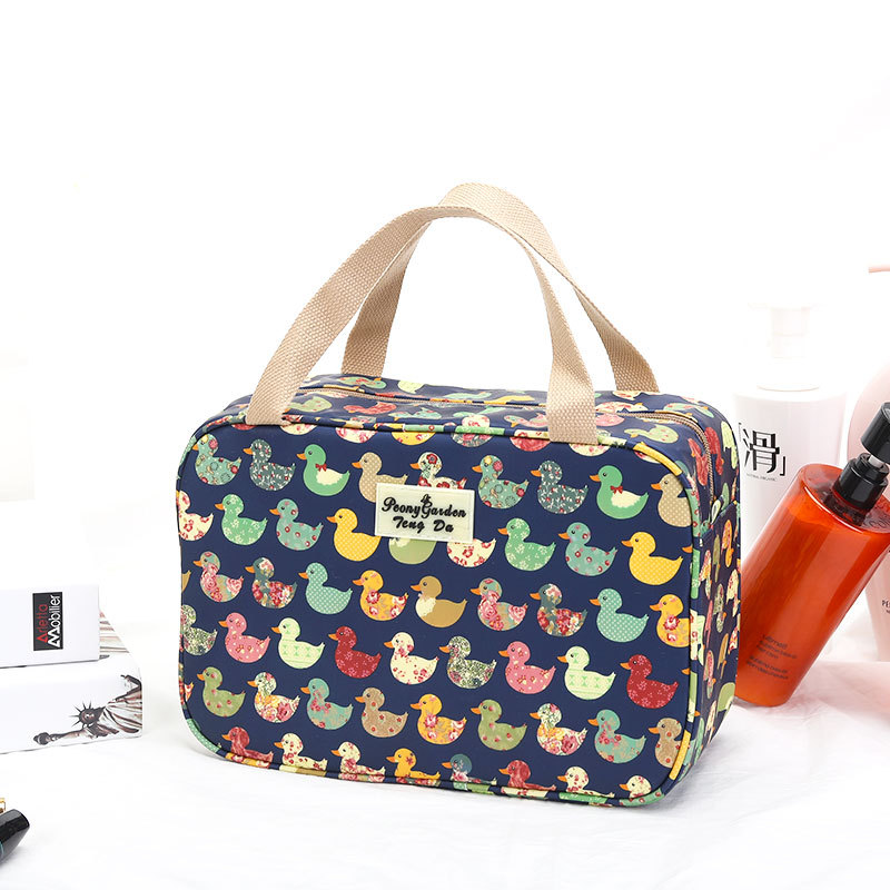 Denim Cosmetic Bag Wash Basket Storage Water-Proof Bag Bath Bag Floral Mummy Bag Dance Cosmetic Bag Bath Bag