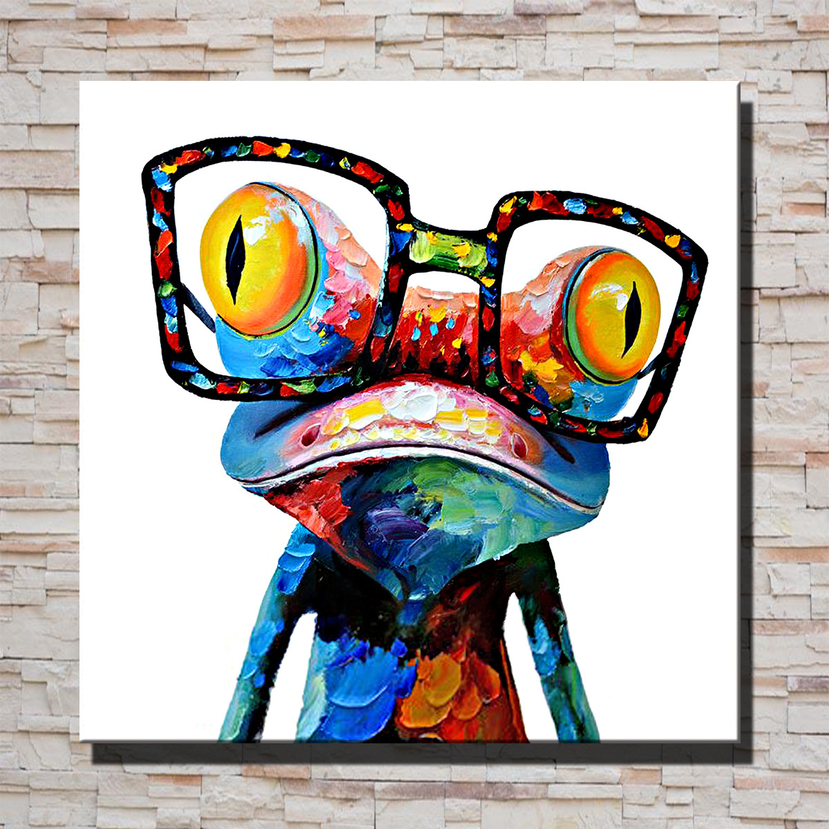 盘古工艺品 抽象青蛙无框喷绘画芯 厂家直销 一件代发 欧式出口