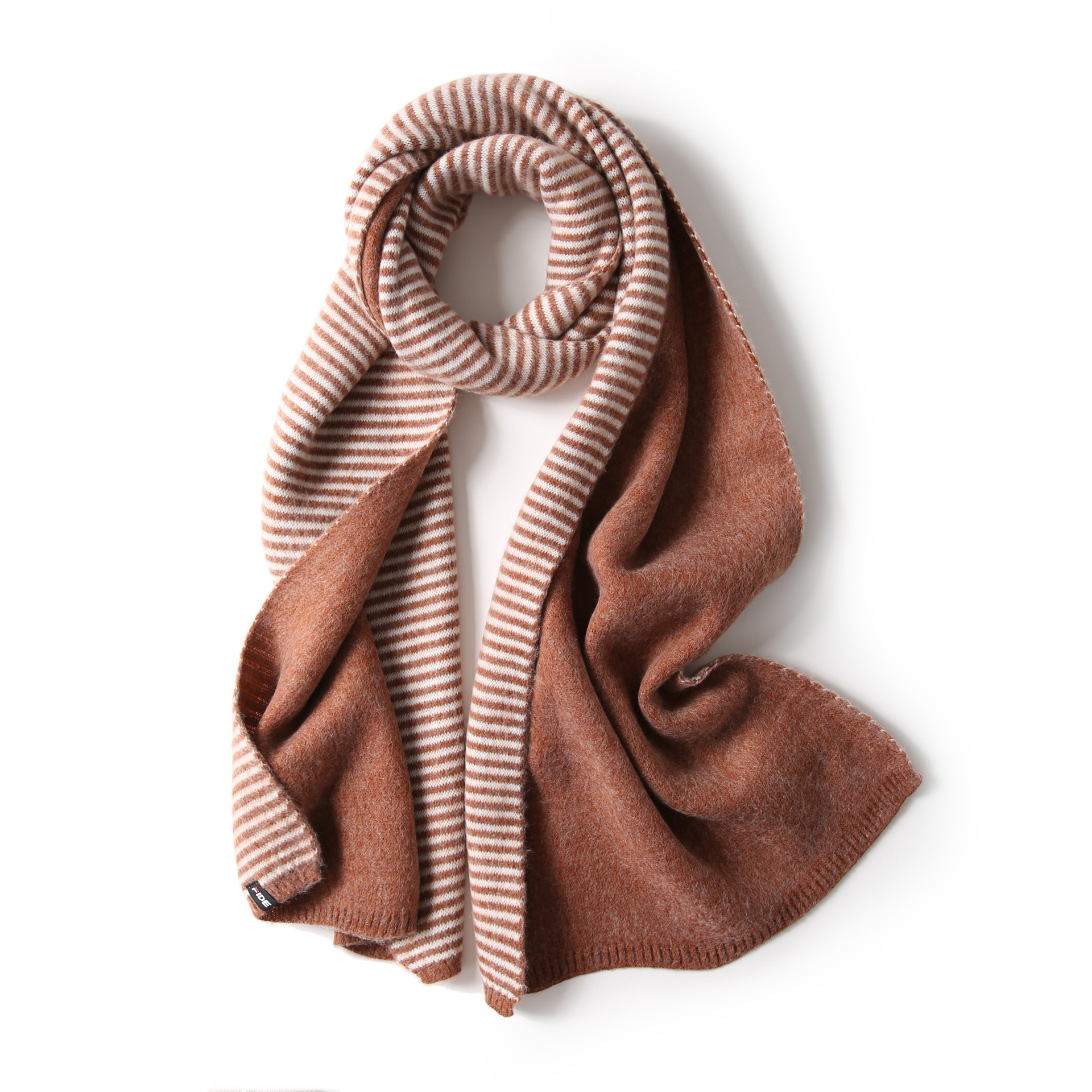 厂家直供日式清新细条纹针织围巾可爱保暖秋冬女士围脖韩版情侣款