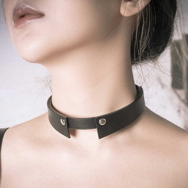 女式皮革项圈牛皮锁骨链女颈圈风简约时尚饰品项链choker