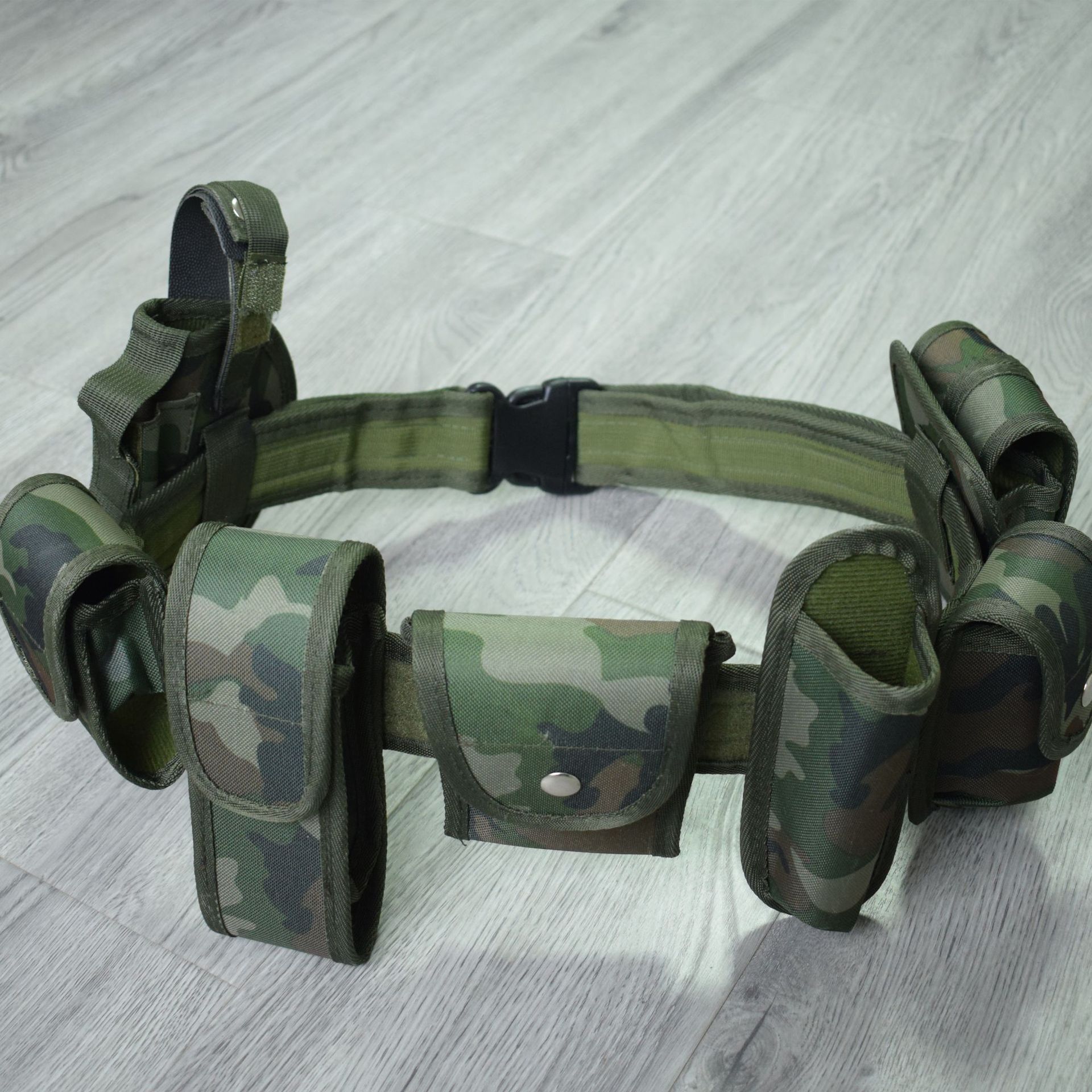 规格属性 品名: 多功能武装腰带十件套彩迷尼龙牛津帆布战术腰带