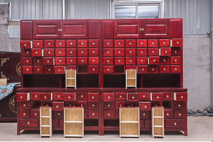 厂家批发樟松木药柜全实木储药柜草药橱柜全实木草药柜 中药柜