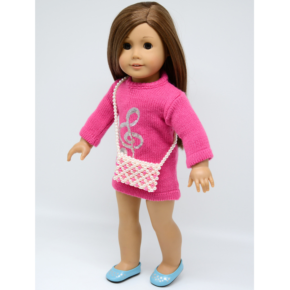 厂家直销美国女孩娃娃配饰公仔娃娃斜挎包包洋娃娃纯手工串珠