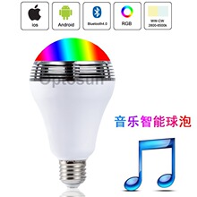 智能LED七彩音乐球泡灯 无线蓝牙音响立体音效灯泡 手机app控制