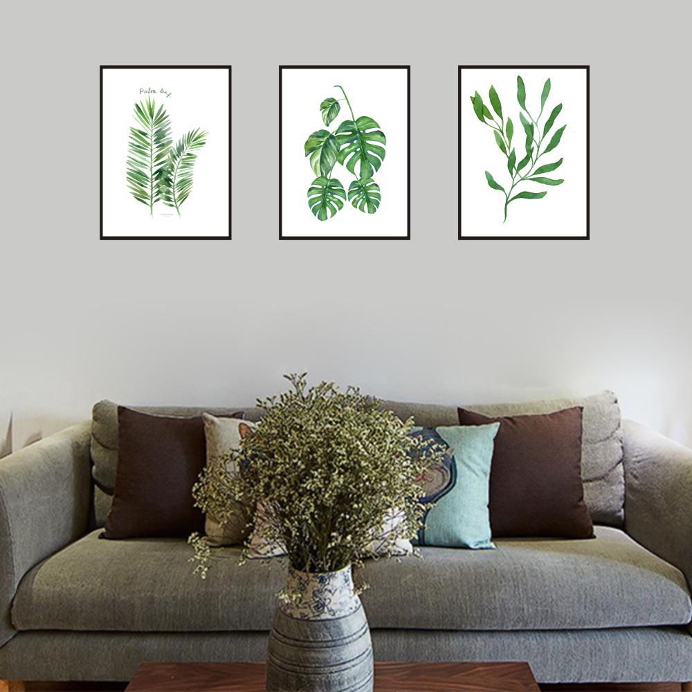定制ins极简风北欧植物装饰画蕨类叶子田园玄关墙挂画装饰画画芯
