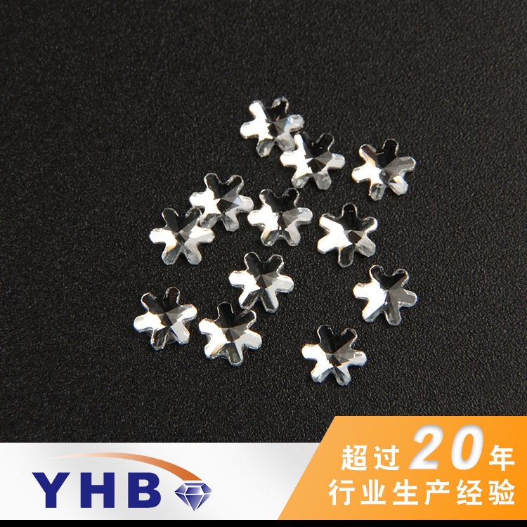Factory Nail Art Special-Shaped Hot Rhinestone Pointed Plum Blossom Flat Special-Shaped Glass Hot Drilling 5mm Clothing Accessories Imitation Olympic Fancy Shape Diamonds