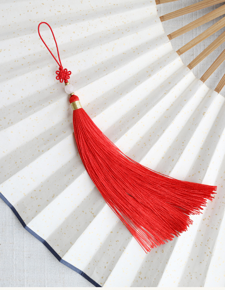 厂家中国结玉珠流苏配件冰丝饰品香囊吊穗挂件扇子书签手工长穗子