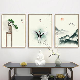 厂家批发花鸟客厅装饰画古风现代餐厅简约新中式桃花梅花招财挂画