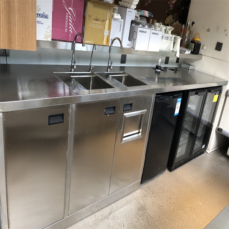 不锈钢水吧一体柜操作台酒吧工作台奶茶水吧台柜厂家专业设计定制