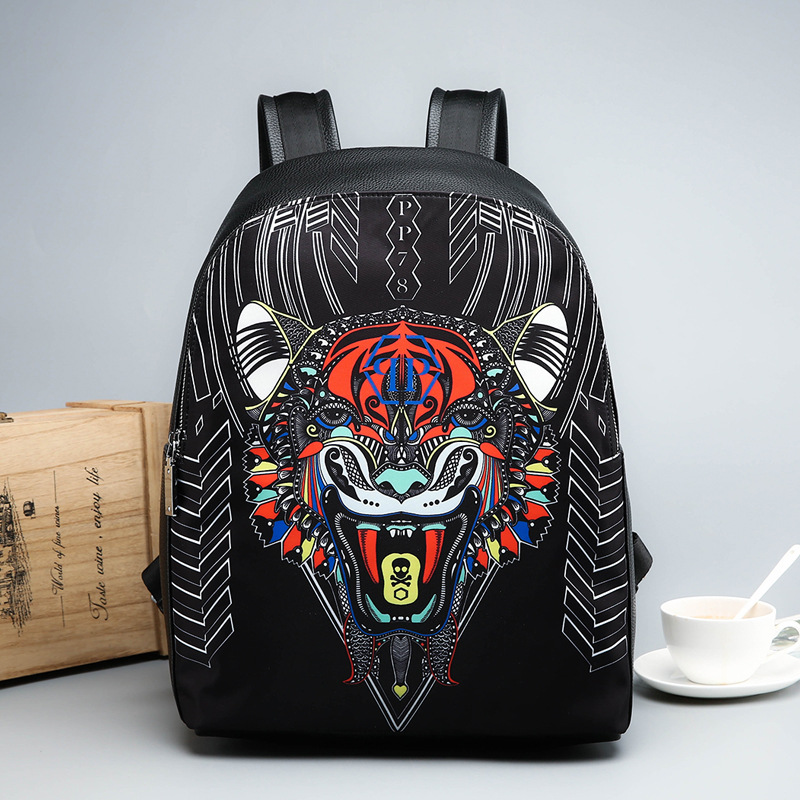 2020 New Korean Style Trendy Cool Men's and Women's Backpack Pu Backpack Travel Journey Bag