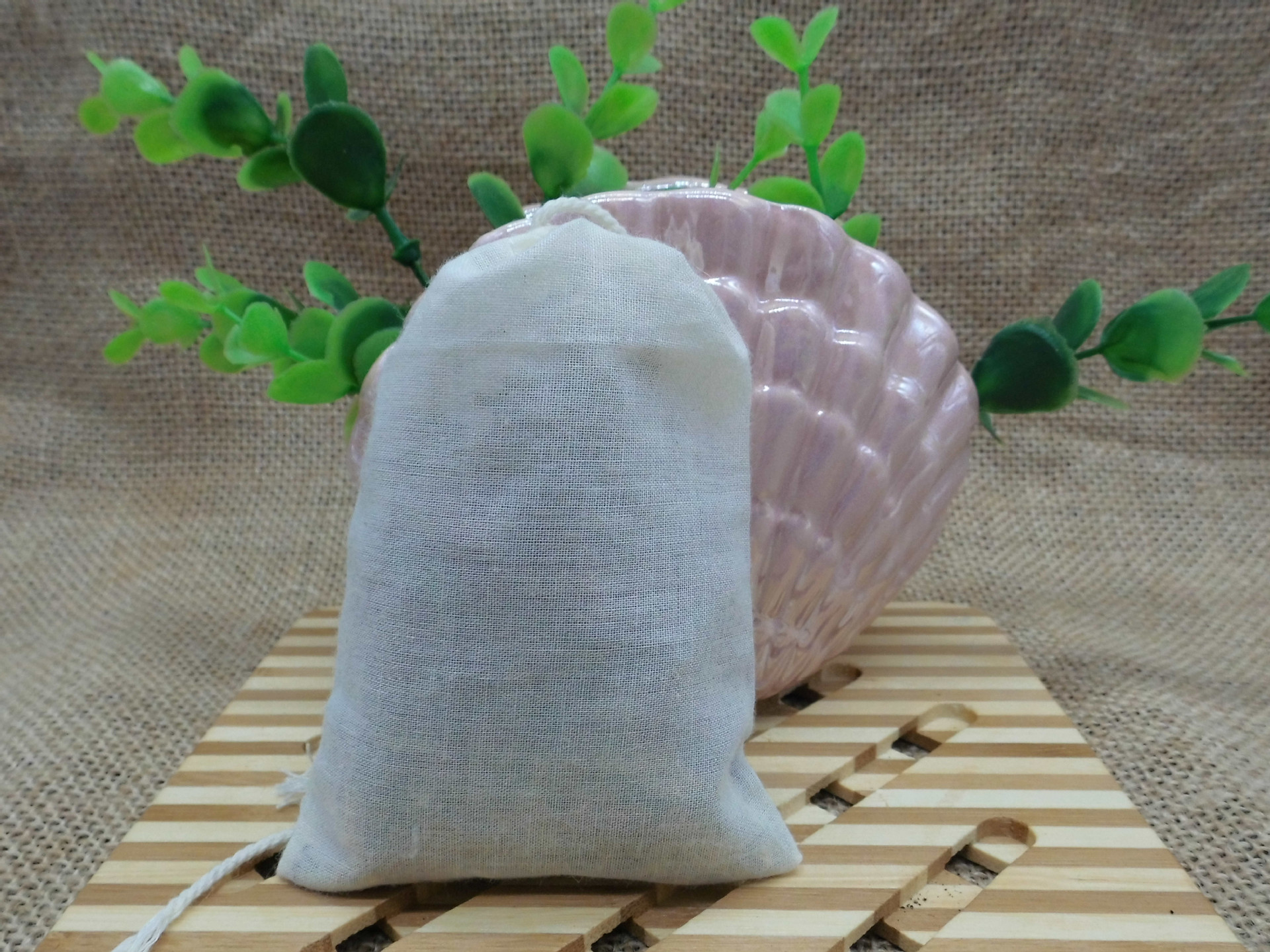 20*25自制抽线纱布袋棉卤料隔渣过滤煲汤煎药袋抽绳热敷棉布袋