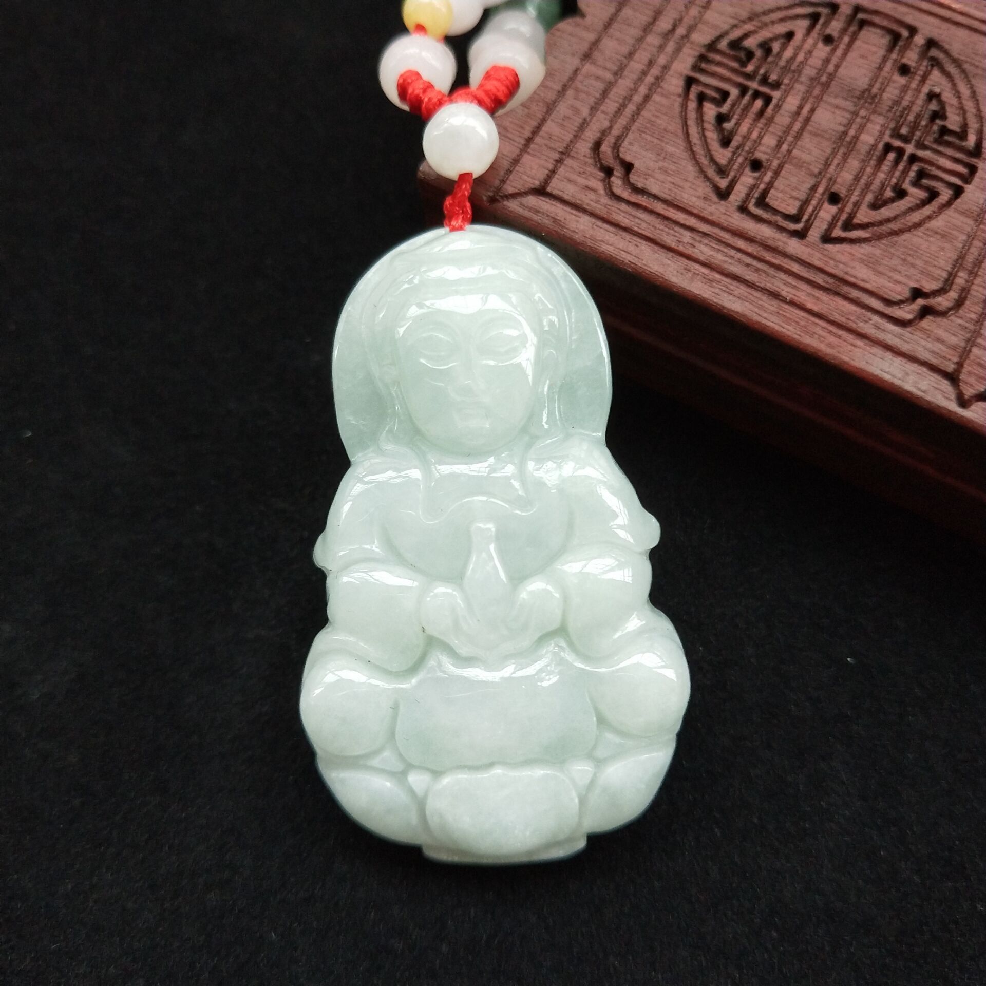 送证书 缅甸翡翠玉观音吊坠 玉佩玉坠项链 观音菩萨玉吊坠挂件