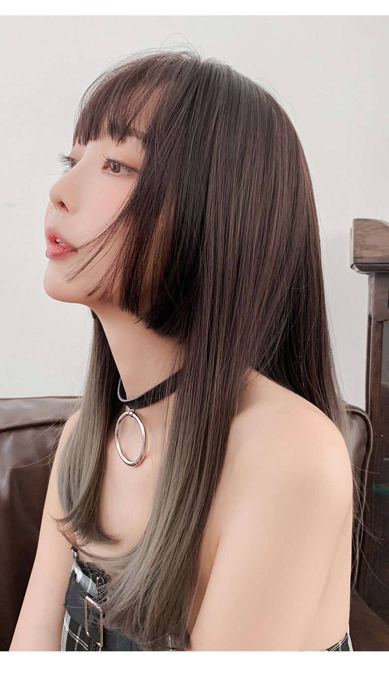 亚马逊新款假发女日系姬发式逼真化纤假发高温丝时尚头套现货批发