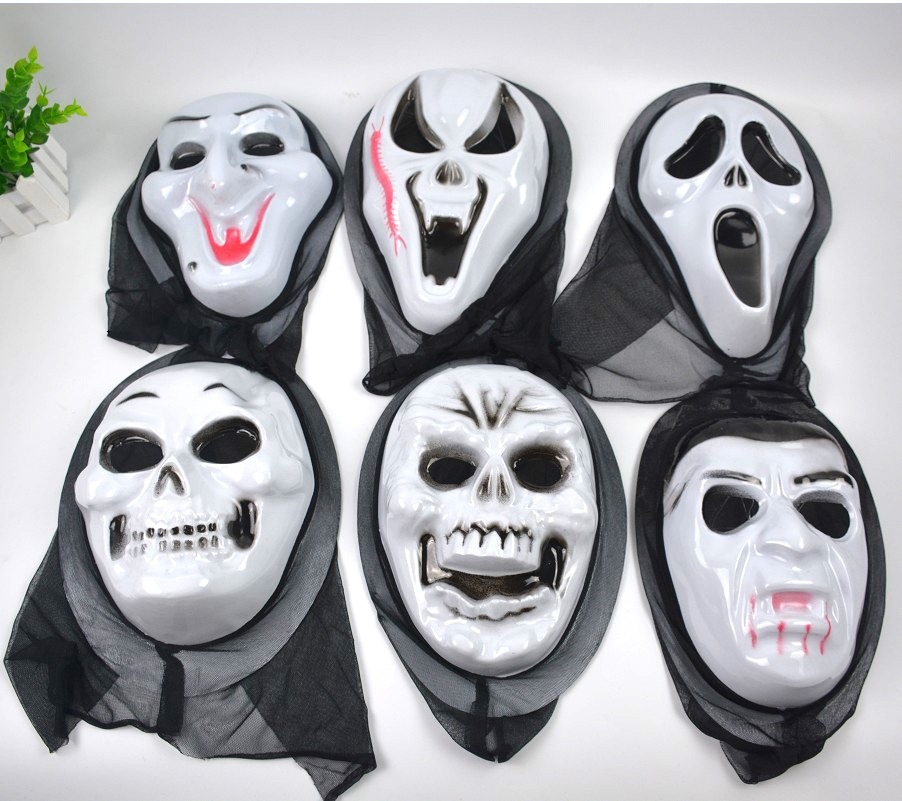 派对用品幽魂鬼面具 白面郎君鬼脸派对面具 鬼节万圣节面具