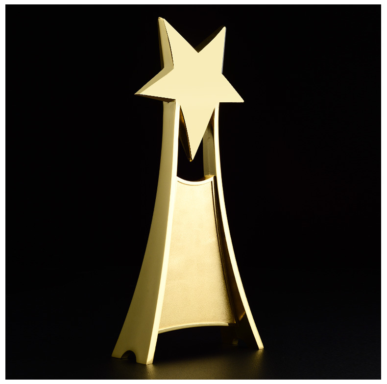 智慧之星 金属奖杯五角星v型创意大气时尚纪念品奖励员工年会