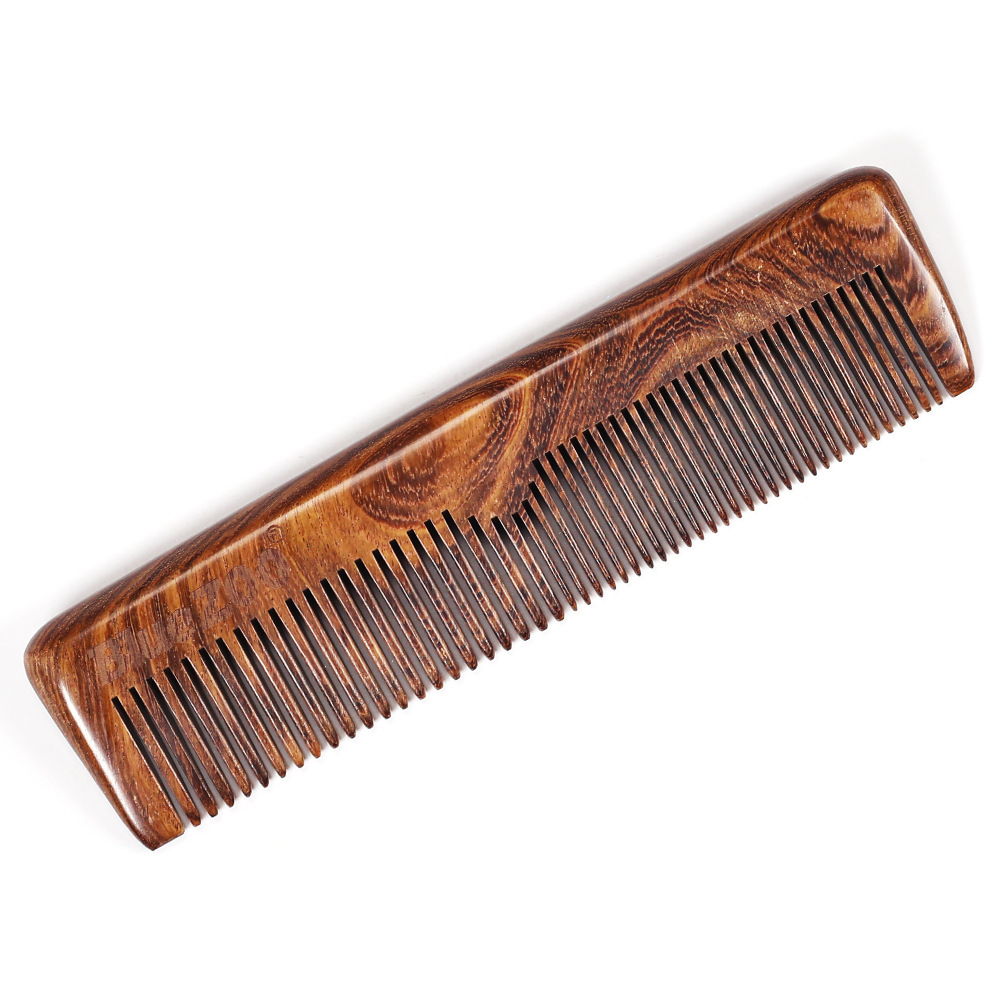 黑金檀木梳 皮包 粗细长梳子 bluezoo便携发梳胡须梳胡子男士护理