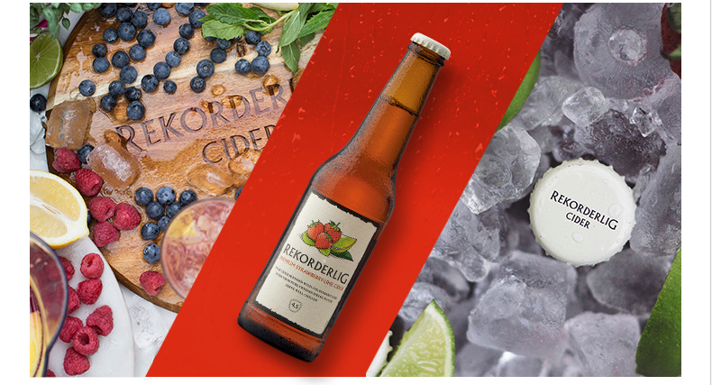 rekorderlig瑞可德林瑞典进口草莓青柠西打酒水果酒330ml/*24