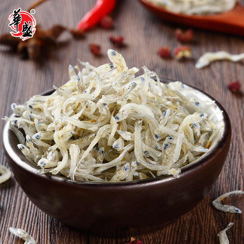 华盛海鲜干货丁香鱼干瓶装辅食野生面条鱼下酒菜100g*1瓶