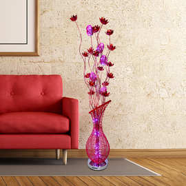 led大红色落地灯 婚庆路引 铝线工艺花瓶 创意客厅摆件 北欧风格