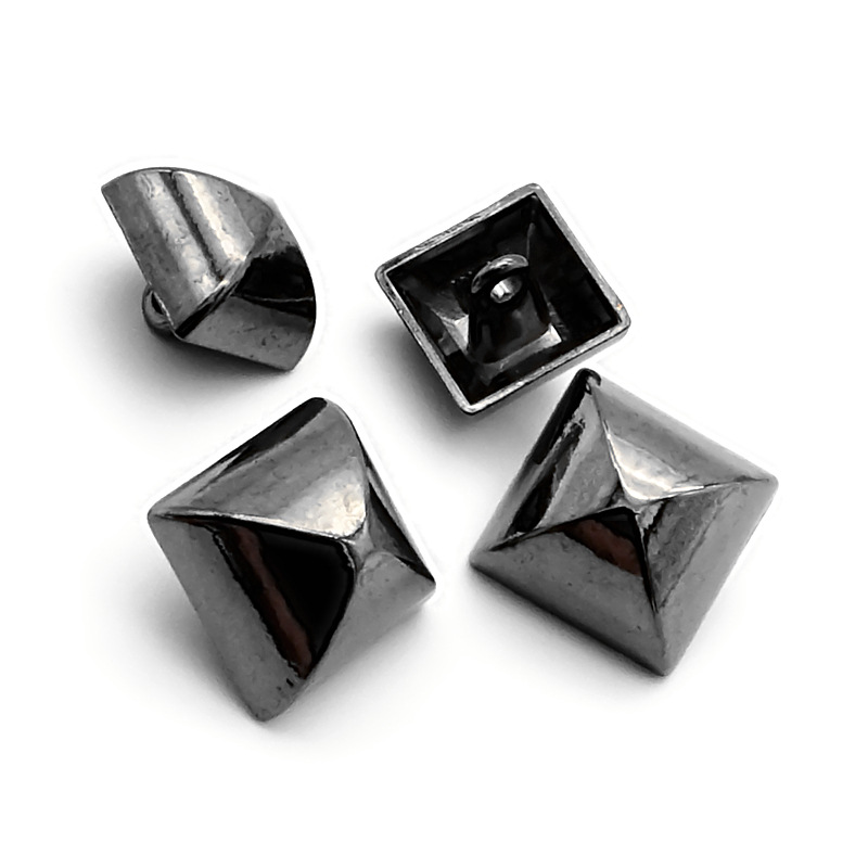 女装衬衫纽扣 金边银色黑色纽扣 正方形开衫羊毛衫扣子 装饰扣