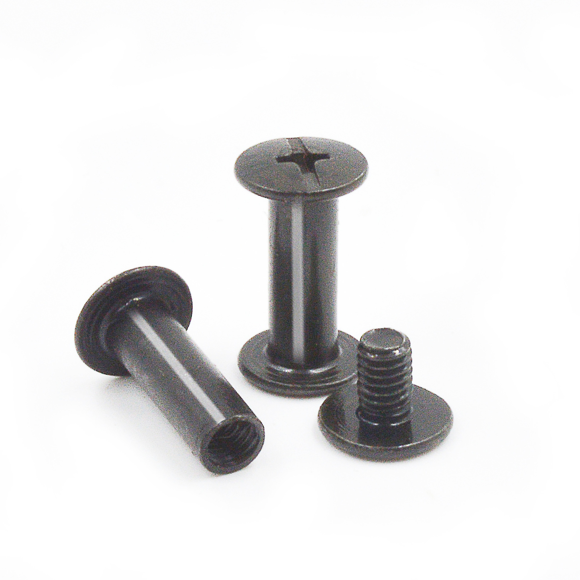 铁镀黑锌平头半空心子母对铆钉 gb873 非标可定制子母钉 圆头