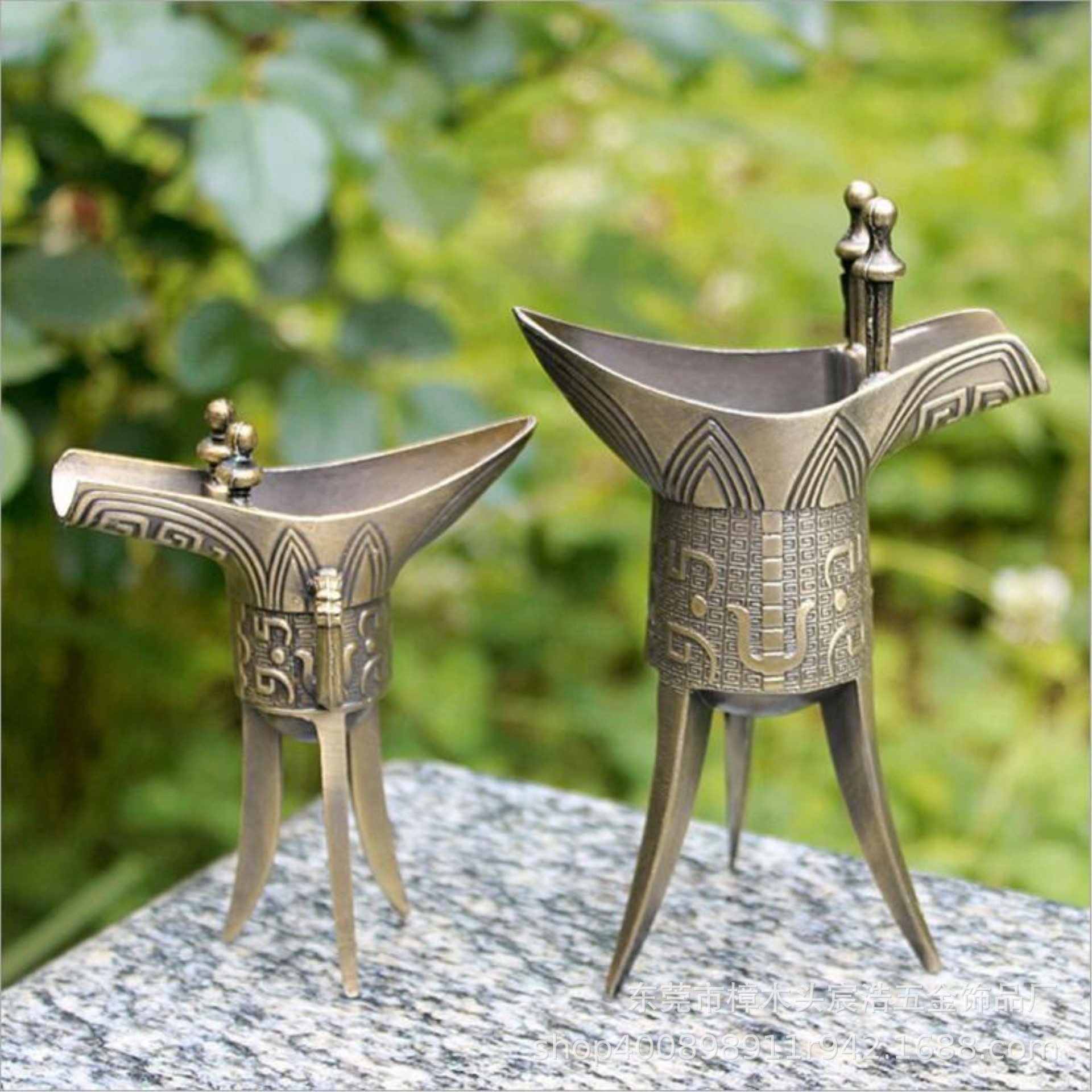 厂家供应仿古青铜乾隆杯 三角酒杯工艺品定制 旅游工纪念礼品批发