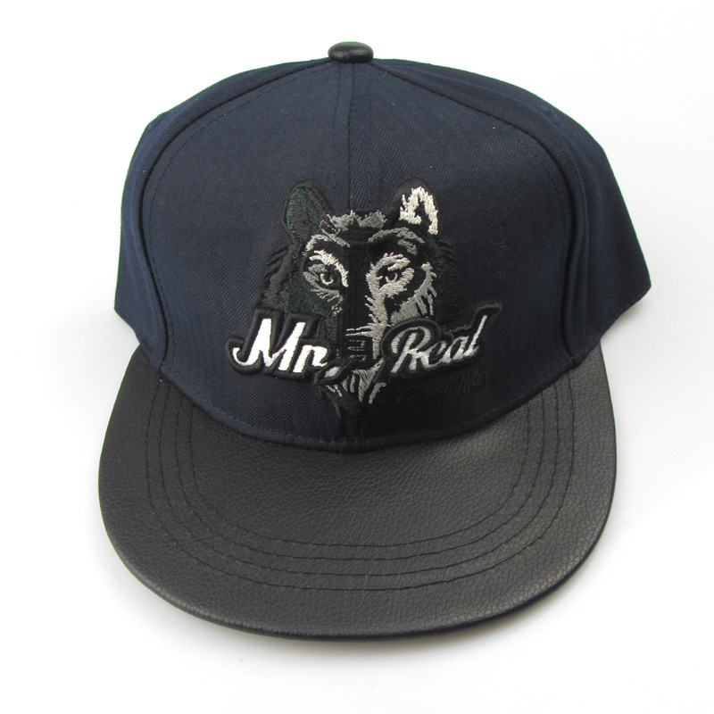 2016韩版男士狼头动物毛呢休闲街舞帽嘻哈帽平沿棒球帽子 亲子帽