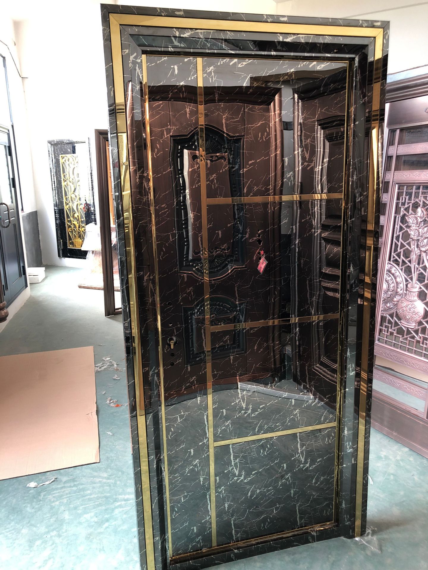 防暴门装甲门不锈钢钛金门大理石纹外贸门ktv门客厅门楼道门