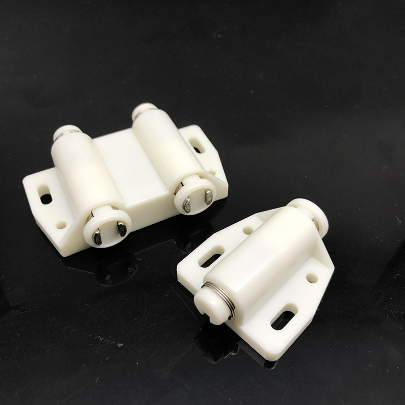 单双头玻璃门反弹器免拉手柜门磁吸衣橱柜隐形对开门碰珠反弹门吸