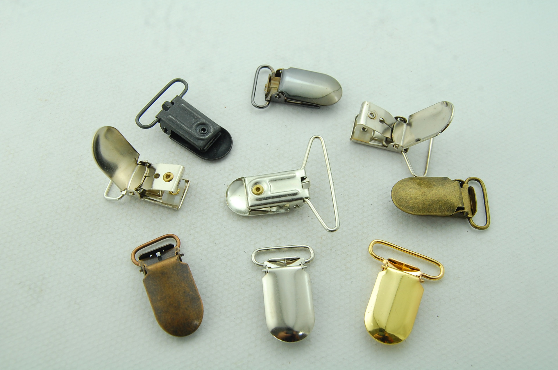 dy-yzk-08不锈钢金属鸭嘴夹 箱包长方鸭嘴扣 镀镍五金背带夹定做