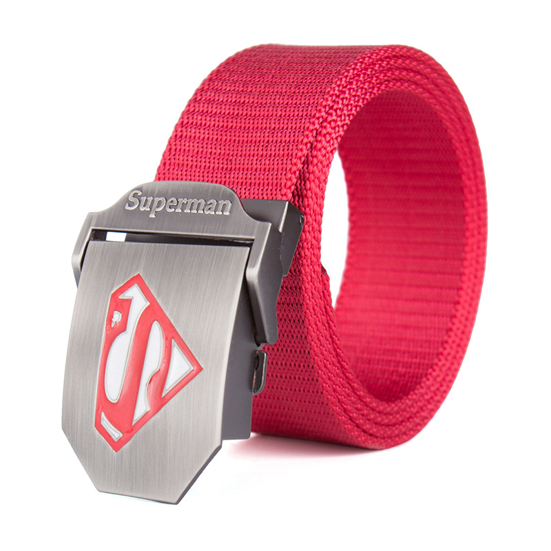 superman超人加厚坦克纹尼龙腰带运动户外帆布皮带dc英雄休闲裤带