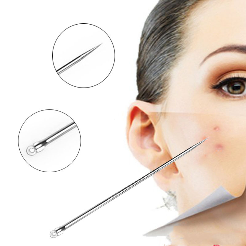 双头不锈钢粉刺针 暗疮针 挤痘痘工具黑头针 美妆工具