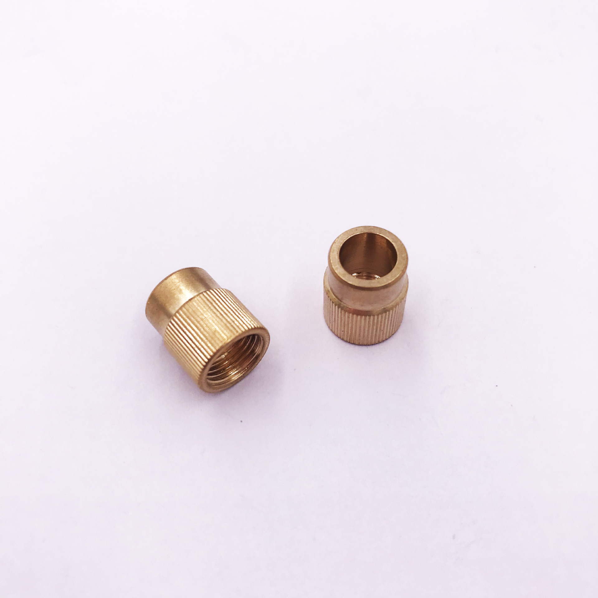 直销优质黄铜热熔通孔预埋螺母滚花铜镶件支持定制注塑直纹铜螺母