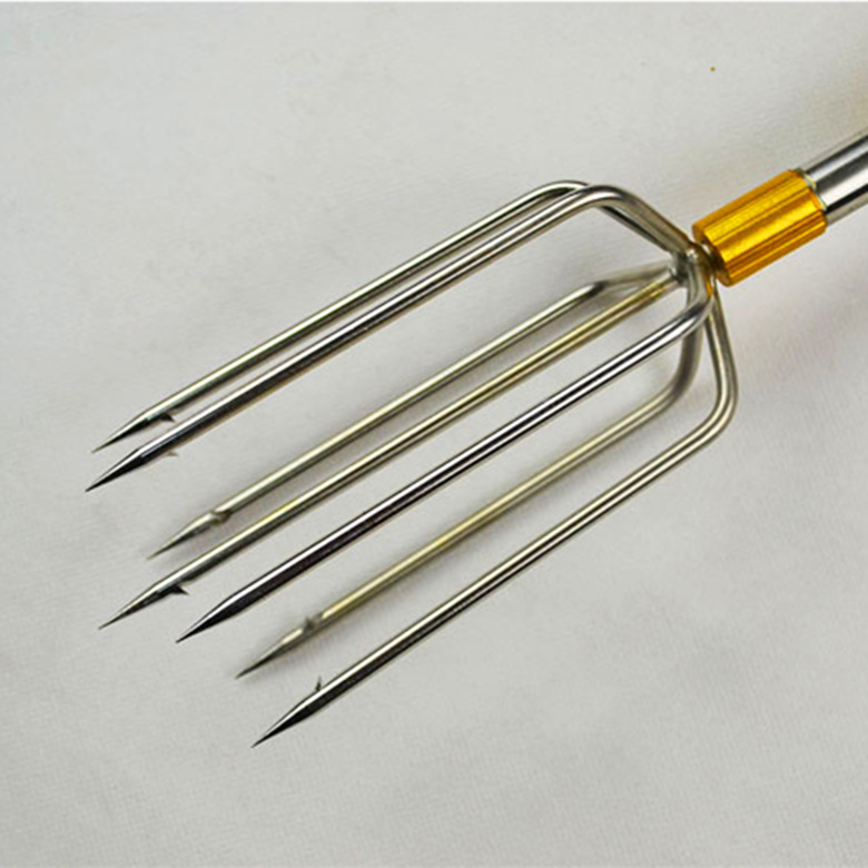 批发圆形七齿鱼叉插鱼垂钓鱼叉大倒刺超硬鱼叉不锈钢鱼叉