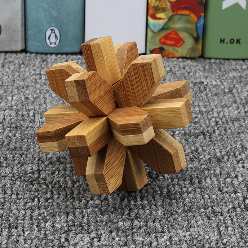 古典益智玩具孔明锁 趣味解锁礼物 取宝 梅花锁