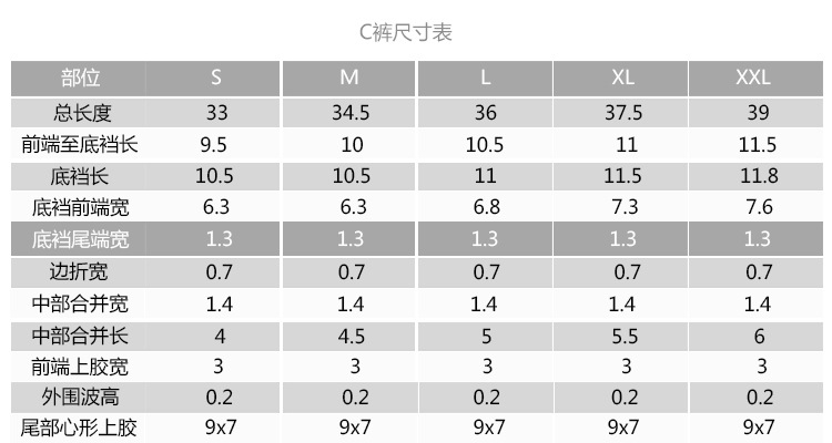 美国ck内裤尺码对照表图片