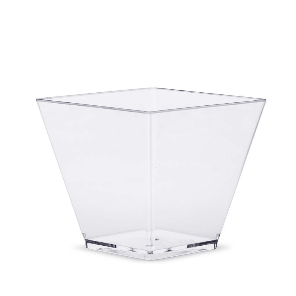 2oz 60ml 50个 塑料甜点梯形杯 食品级硬塑甜点杯 跨境专属