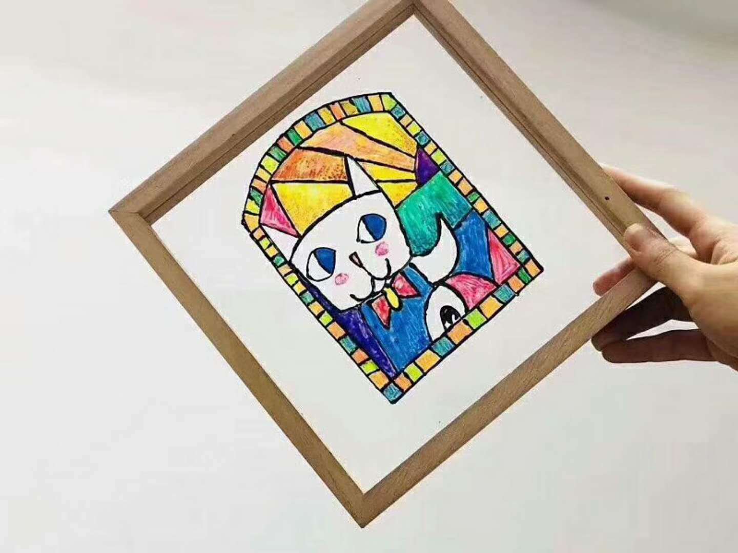 玻璃画玻璃框粘土画框 创意diiy手工绘画材料亚克力玻璃美术画材