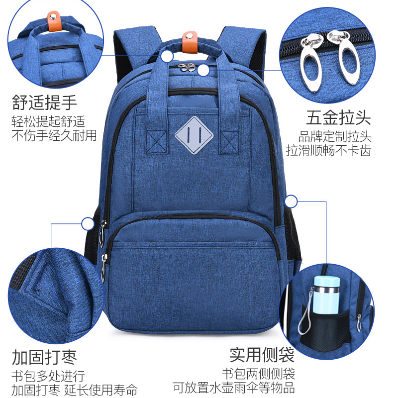 New Casual Junior High School Student Schoolbag Junior High School Student Korean Style Schoolbag Backpack Large Capacity Source Factory