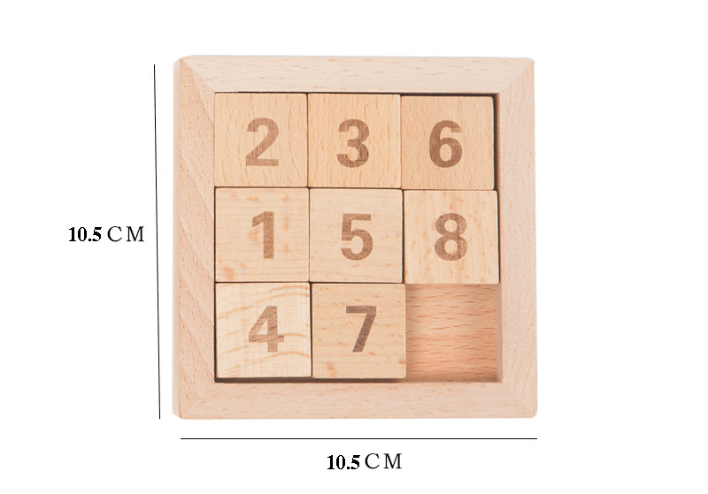 数字九宫格华容道 儿童智力开发木制玩具 成人通关解压游戏支持定